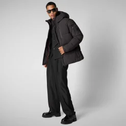 Men's  Hooded Parka Alter in Brown Black