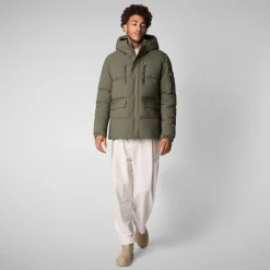 Men's  Hooded Parka Alter in Laurel Green