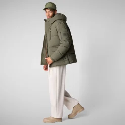 Men's  Hooded Parka Alter in Laurel Green