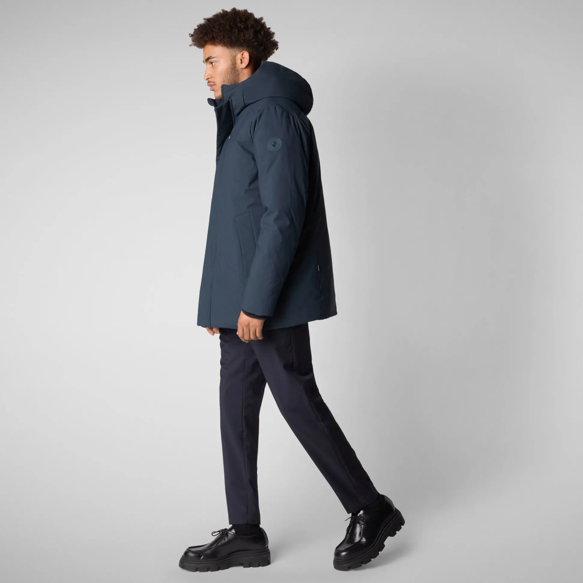 Men's Hooded Parka Antoine in BLUE BLACK
