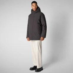 Men's Hooded Parka Antoine in Brown Black