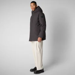 Men's  Hooded Parka Antoine in Brown Black