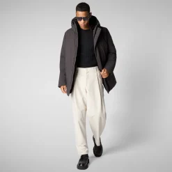 Men's  Hooded Parka Antoine in Brown Black