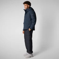 Men's  hooded parka Hiram in blue black