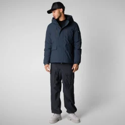 Men's hooded parka Hiram in blue black
