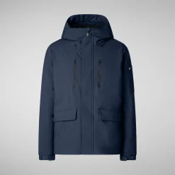 Men's hooded parka Hiram in blue black