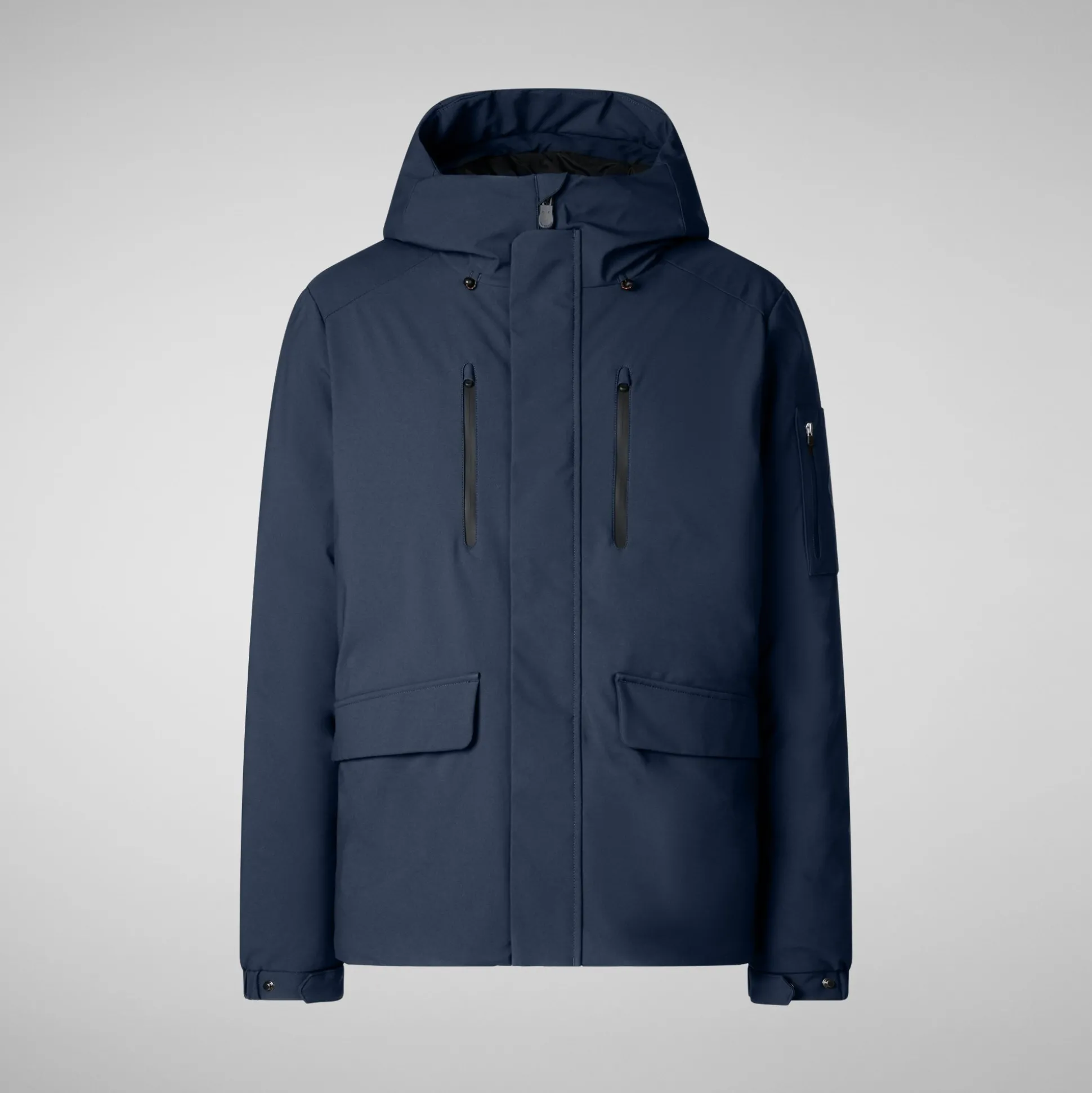 Men's hooded parka Hiram in blue black