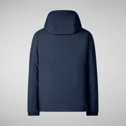 Men's hooded parka Hiram in blue black