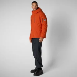 Men's  hooded parka Hiram in maple orange