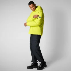 Men's hooded parka Hiram in lichen green