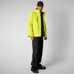 Men's hooded parka Hiram in lichen green