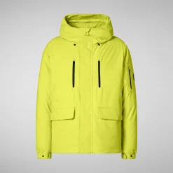 Men's hooded parka Hiram in lichen green