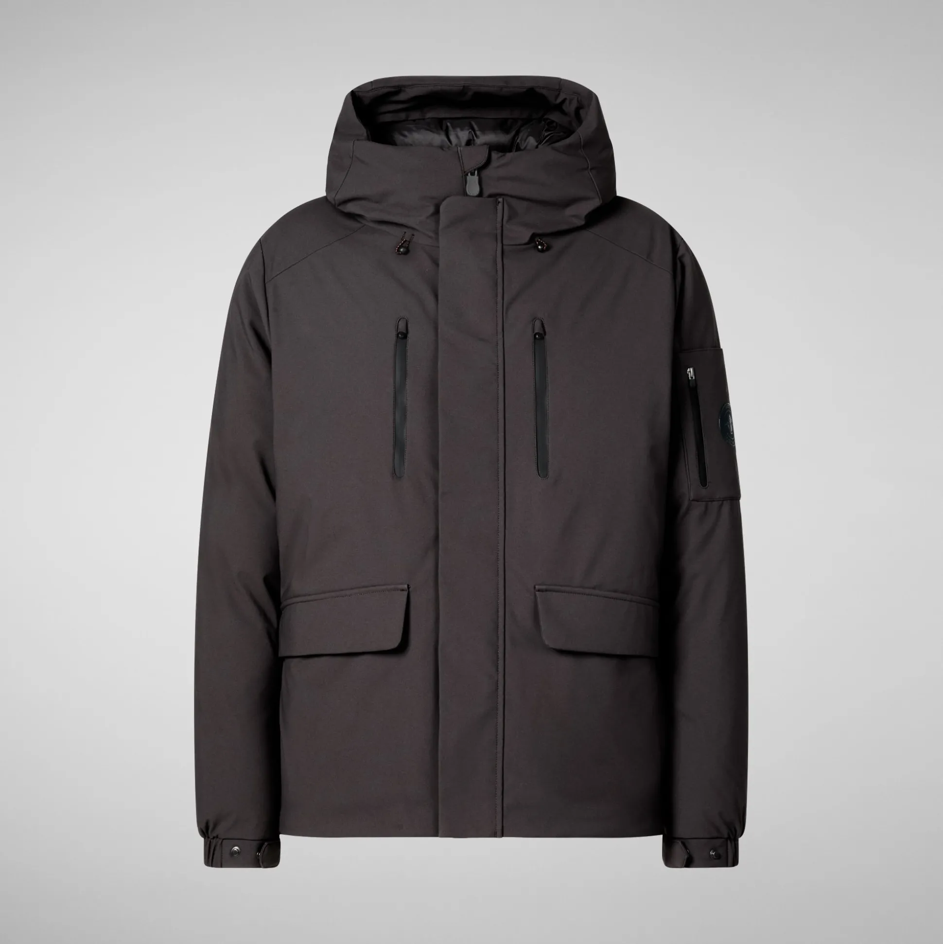 Men's hooded parka Hiram in brown black