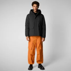 Men's hooded parka Hiram in black