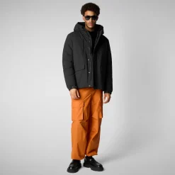 Men's hooded parka Hiram in black