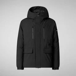 Men's hooded parka Hiram in black