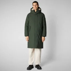 Men's hooded parka Killian in land green