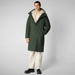 Men's hooded parka Killian in land green