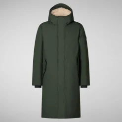 Men's hooded parka Killian in land green