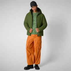 Men's Hooded Parka Sabal in Moss Green