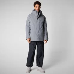 Men's hooded parka Wilder in Mid Grey