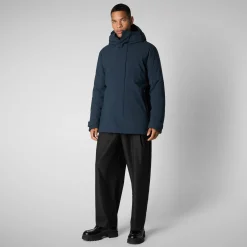 Men's hooded parka Wilder in blue black