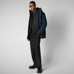 Men's  hooded parka Wilder in blue black