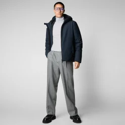 Men's Sabal Hooded Jacket in Blue Black