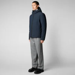 Men's Sabal Hooded Jacket in Blue Black