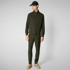 Men's  sweatshirt shirt Tulio in land green