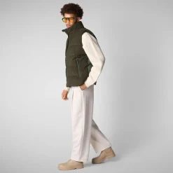 Men's  vest Euryops in land green