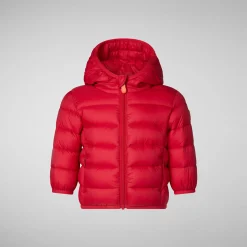 Unisex kids' animal free puffer jacket WAlly in tango red