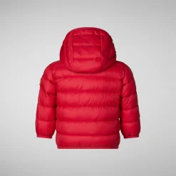 Unisex kids' animal free puffer jacket WAlly in tango red