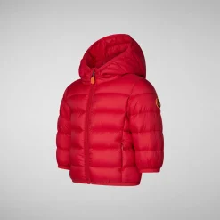 Unisex kids' animal free puffer jacket WAlly in tango red