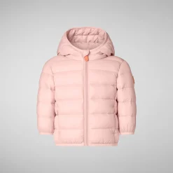 Unisex kids' animal free puffer jacket WAlly in blush pink