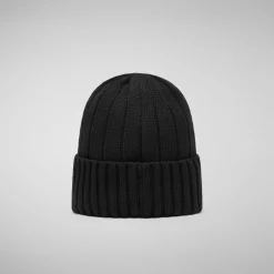 Unisex ribbed beanie jo in black