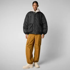 Unisex Usher Bomber Jacket in Black