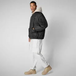 Unisex Usher Bomber Jacket in Black