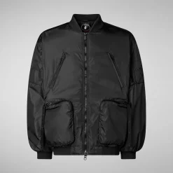 Unisex Usher Bomber Jacket in Black