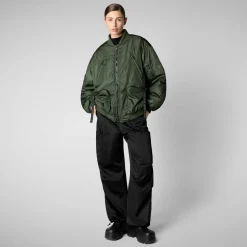 Unisex Usher Bomber Jacket in Thyme Green