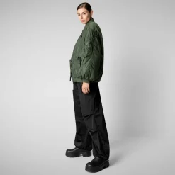 Unisex Usher Bomber Jacket in Thyme Green