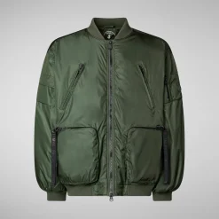 Unisex Usher Bomber Jacket in Thyme Green