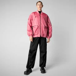 Unisex Usher Bomber Jacket in Bloom Pink