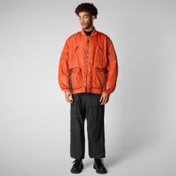 Unisex Usher Bomber Jacket in Maple Orange