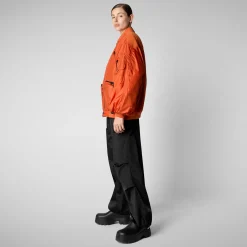 Unisex Usher Bomber Jacket in Maple Orange