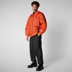 Unisex Usher Bomber Jacket in Maple Orange