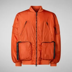 Unisex Usher Bomber Jacket in Maple Orange