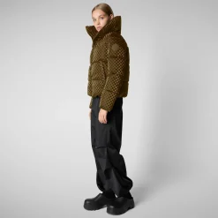 Women's Alas Animal free Puffer Jacket in Bark Green