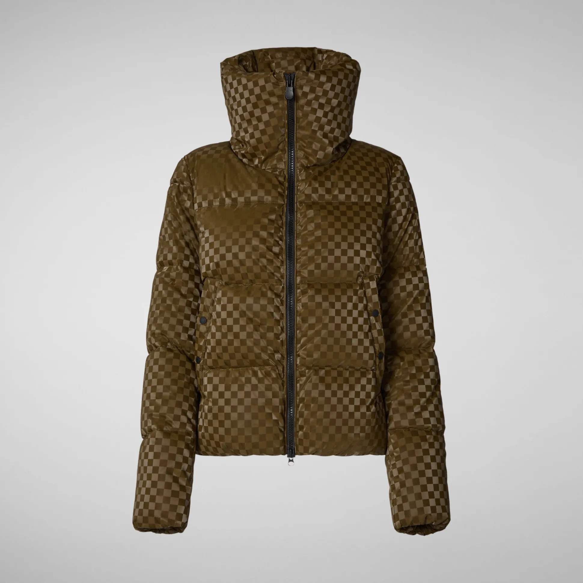 Women's Alas Animal free Puffer Jacket in Bark Green