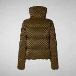 Women's Alas Animal free Puffer Jacket in Bark Green